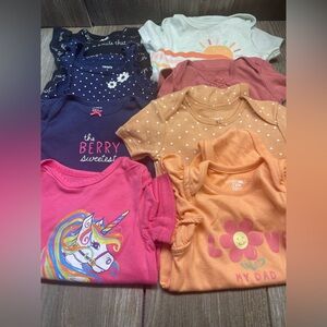 Baby Girl 12M Spring Summer Mixed Lot Of 24Pcs Bodysuits Various Brands/patterns